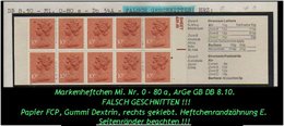 Grossbritannien – August 1979 – 1 Pfund. Markenheftchen Mi. Nr. 0-80 A, Rechts Geklebt. Falsch Geschnitten -RR- - Booklets