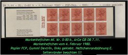 Grossbritannien – Februar 1980, 1 Pfund. Markenheftchen Mi. Nr. 0-80 B, Links Geklebt. - Markenheftchen
