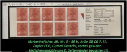 Grossbritannien - Februar 1980 – 1 Pfund. Markenheftchen Mi. Nr. 0-80 B, Rechts Geklebt. - Markenheftchen