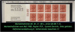 Grossbritannien – Mai 1980, 1 Pfund. Markenheftchen Mi. Nr. 0-80 C, Links Geklebt. - Booklets