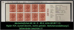 Grossbritannien - September 1980 – 1 Pfund. Markenheftchen Mi. Nr. 0-80 D, Rechts Geklebt. - Carnets