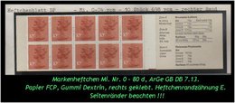 Grossbritannien - September 1980 – 1 Pfund. Markenheftchen Mi. Nr. 0-80 D, Rechts Geklebt. - Carnets