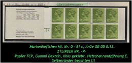 Grossbritannien – September 1980, 1,20 Pfund. Markenheftchen Mi. Nr. 0-81 C, Links Geklebt. Zylindernummer !! - Markenheftchen