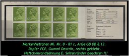 Grossbritannien – September 1980, 1,20 Pfund. Markenheftchen Mi. Nr. 0-81 C, Rechts Geklebt. - Booklets