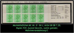 Grossbritannien – Februar 1982, 1,25 Pfund. Markenheftchen Mi. Nr. 0-84 C, Rechts Geklebt. - Carnets