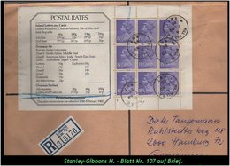 Grossbritannien – Juni 1982, 4 Pfund Markenheftchen Mi. Nr. " Stanley Gibbons". H.-Blatt Auf Brief. - Booklets