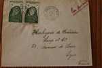 BOUAKE COTE D'IVOIRE  AFRIQUE OCCIDENTALE FRANCAISE LETTRE>TIMBRE 1951 PAR AVION AIR MAIL   > > P/ LYON - Lettres & Documents