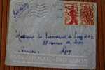 DOUALA  CAMEROUN .AFRIQUE OCCIDENTALE FRANCAISE LETTRE>TIMBRE 1950  PAR AVION AIR MAIL   > > P/ LYON - Briefe U. Dokumente