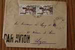 PORT GENTIL  .AFRIQUE EQUATORIALE  FRANCAISE LETTRE>TIMBRE 1950  PAR AVION AIR MAIL   > > P/ LYON - Covers & Documents