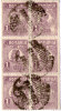 Romania,Ferdinand I,vertical Strip Of  6 Stamps X 1 Leu,1920,Mi#272,Y&T#283,Scott#269,SG#931,as Scan - Gebruikt