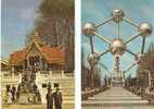 LOT 2 CPM 10X15 . BELGIQUE . BRUXELLES . EXPO 1958 . L' ATOMIUM  ( Gros Plan)  & PAVILLON DE LA  THAILANDE - Mostre Universali