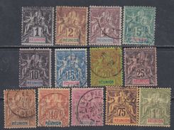 Réunion  N° 32 / 44 O Type Groupe : La Série Des 13 Valeurs Oblitérée Sinon Le 44 Une Dent Un Peu Courte Sinon TB - Used Stamps