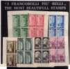 ALBANIA SHQIPTARE 1940 AIR MAIL POSTA AEREA SERIE COMPLETA COMPLETE SET MNH BLOCK QUARTINA ANGOLO DI FOGLIO - Albanië