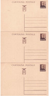 Italia - 3 Cartoline Postale Del Anno 1944, Non  Usate, Perfetti - Stamped Stationery