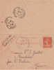 Carte Lettre CL  Type Semeuse 10 C       23/02/1915 - Tarjetas Cartas