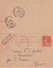 Carte Lettre CL  Type Semeuse 10 C       23/02/1915 - Kartenbriefe