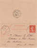 Carte Lettre CL Type Semeuse 10 C      30/06/1913 - Cartoline-lettere