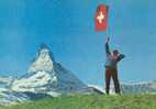 Switzerland - Suisse - Matterhorn (4482 M) Mit Fahnenschwinger - 1960s Unused Postcard [P2780] - Matt