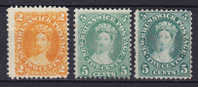 Canada Province New Brunswick 1860-63 SG 11,14,15  Queen Victoria MNG - Neufs