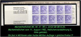 Grossbritannien – August 1982, 1.55 Pfund. Markenheftchen Mi. Nr. 0-85 C, Links Geklebt. - Carnets