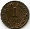 Pays-Bas Netherland 1 Cent 1892 KM 107 - 1 Centavos