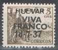 Sello Nacionalista HUEVAR, Viva Franco 1937. Patriotico, Guerra Civil ** - Emissioni Nazionaliste
