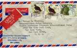 Carta,, Aérea, Urgente , COLOMBO, Sri Lanka,1981 , Ceilán - Hoendervogels & Fazanten