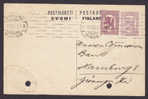 Finland Postal Stationery Ganzsache Entier Uprated Wappenlöwe TMS Cds. WIBORG 1922 To Bank In Hamburg Germany - Enteros Postales