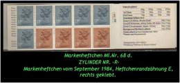 Grossbritannien – April 1984, 1.54 Pfund. Markenheftchen Mi. Nr. 68 D, Rechts Geklebt. Zylindernummer !! - Booklets
