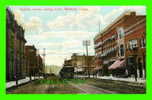 WINDSOR, ONTARIO - OUELLETTE AVENUE LOOKING NORTH - ANIMATED TRAMWAY - TRAVEL IN 1908 - - Windsor