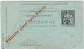 REF LTR7 - PNEUMATIQUES TYPE CHAPLAIN - CARTE LETTRE 50c NOIR VALABLE POUR TOUT PARIS NEUVE - Pneumatiques