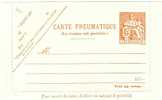 REF LTR7 - PNEUMATIQUES TYPE CHAPLAIN - CARTE LETTRE 45fr  NEUVE - Rohrpost