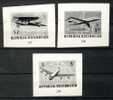 Österreich / Austria 1968, Schwarzdruck / Blackprint / Proof, Mi. # 1262-64 **, MNH, Planes - Proofs & Reprints