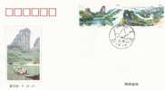 CHINA FDC THE WUYI MOUNTAINS BOAT ON RIVER ETC. PART SET OF 2 (OUT 0F 4)  DATED 30-09-1994 CTO SG? READ DESCRIPTION !! - Covers & Documents