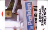 CHIP CARD CARTE A PUCE  DISTRIBUTEUR DE JOURNAUX NEWSPAPER LE PARISIEN LOGO MORENO 45F - Ausstellungskarten