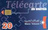 MAROC MOROCCO TELECARTE 20 UNITES  TB ETAT USEE - Maroc