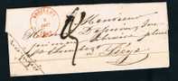 Belgique Lettre 1849 Lettre Non Affr Càd BOUILLON + 3 Pour Liege - Autres & Non Classés