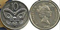 NEW ZEALAND 10 CENTS BUTTERFLY INSECT FRONT QEII HEAD BACK 1988 KM? READ DESCRIPTION CAREFULLY !!! - Nouvelle-Zélande