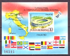 Romania 1990 MiNr. (Block 262) Rumänien Football Soccer World Cup  Italy    1 S\sh  MNH** 12,00 € - 1990 – Italië