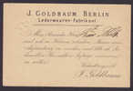 Germany Deutsche Reichspost Private Postal Stationery Ganzsache J. GOLDBAUM Lederwaaren-Fabrikant BERLIN 1879 Leipzig - Cartes Postales