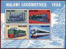 Malawi #90a Mint Never Hinged Train Souvenir Sheet From 1968 - Malawi (1964-...)