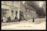 CPA  PRECURSEUR- FRANCE- BARBIZON (77)- HOTEL DE L'EXPOSITION EN 1900- TRES BELLE ANIMATION- MARCHANDE DE JOURNAUX - Barbizon