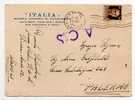 NAPOLI - PALERMO  - Card / Cartolina  A.C.S. Pubblicitaria Soc. An. Di Navigazione "ITALIA" 28.8.1944 - Imper. Cent. 30 - Marcophilie