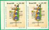 BRAZIL #2132   ABOLITION OF SLAVERY - 1988   PAIR  MINT - Ungebraucht