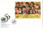 United Nations 1995 6 FDC  Anniversary Set Complete Mini Sheet - Collections, Lots & Séries