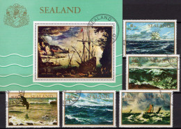 Seefahrt Europa 1970 UK Sealand 46/50+Bl.4 O 24€ Regional-Marken Im Atlantik Segel-Schiffe Privates Hoja S/s Sheet Bf GB - England