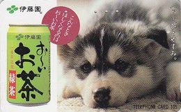 Télécarte Japon / 110-011 - ANIMAL - CHIEN HUSKY - HUSKIE DOG Sleddog Japan Phonecard - HUND - 614 - Japon