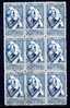 ITALY 1954 Amerigo Vespucci Sassone Cat. N° 750 In Block Of Nine Very Fine Used - Blocks & Sheetlets