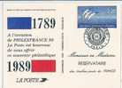 Philexfrance 1989 Bicentenaire Revolution - Pseudo-officiële  Postwaardestukken