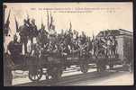 CPA  ANCIENNE- BELGIQUE- MILITARIA- GUERRE 1914- TROUPES BELGE PARTANT AU FRONT SUR UN WAGON PLATE-FORME-SUPER ANIMATION - Braine-le-Comte